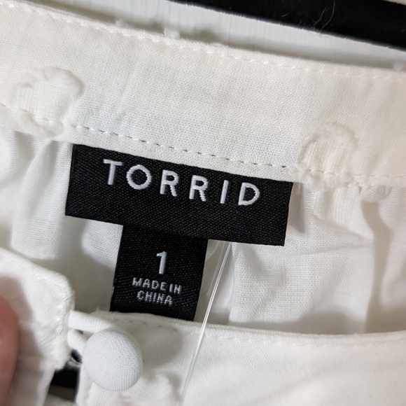 Torrid Cotton Clip Dot Lace Trim Long Sleeve Top size 1x NWT - Picture 5 of 9